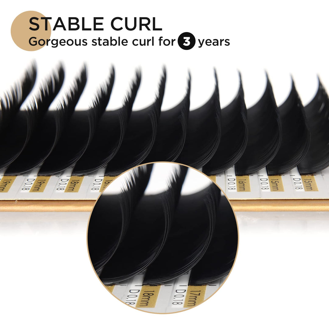 LASHVIEW Lash Building 0.10 C Mix Tray Eyelash Extensions 8-15mm in One Tray