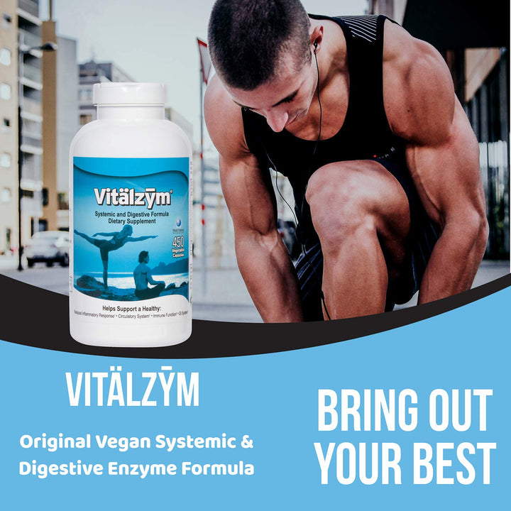 Original Proteolytic Systemic Digestive Enzyme Formula Serrapeptase Source | Immune and Joint Support Increase Blood Flow Cardio Function | Healthy Men Women (450 Capsules)