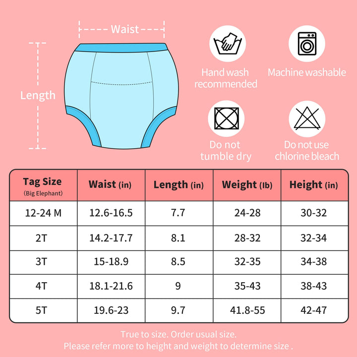 Baby Girls&#39; Padded Potty Training Pants Underwear 6 Pack, 3T