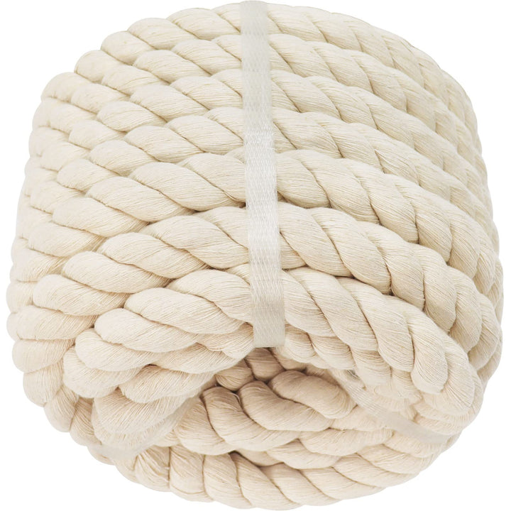 SINYLOO Brown Cotton Rope 1 inch Thick Craft Rope 50 fe
