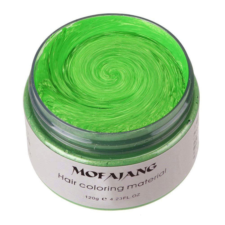 Unisex Hair Wax Color Dye Styling Cream Mud, Natural Hairstyle Pomade, Washable Temporary,Party Cosplay (Green)