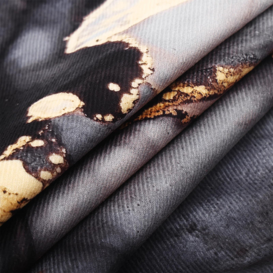 Marble Texture Black and Gold Silver Decorative Throw Pillow Covers Luxury Abstract Fluid Art Ink Soft Velvet Pillow Case Square Cushion Covers for Couch Living Room 18 x 18 Inch Set of 4