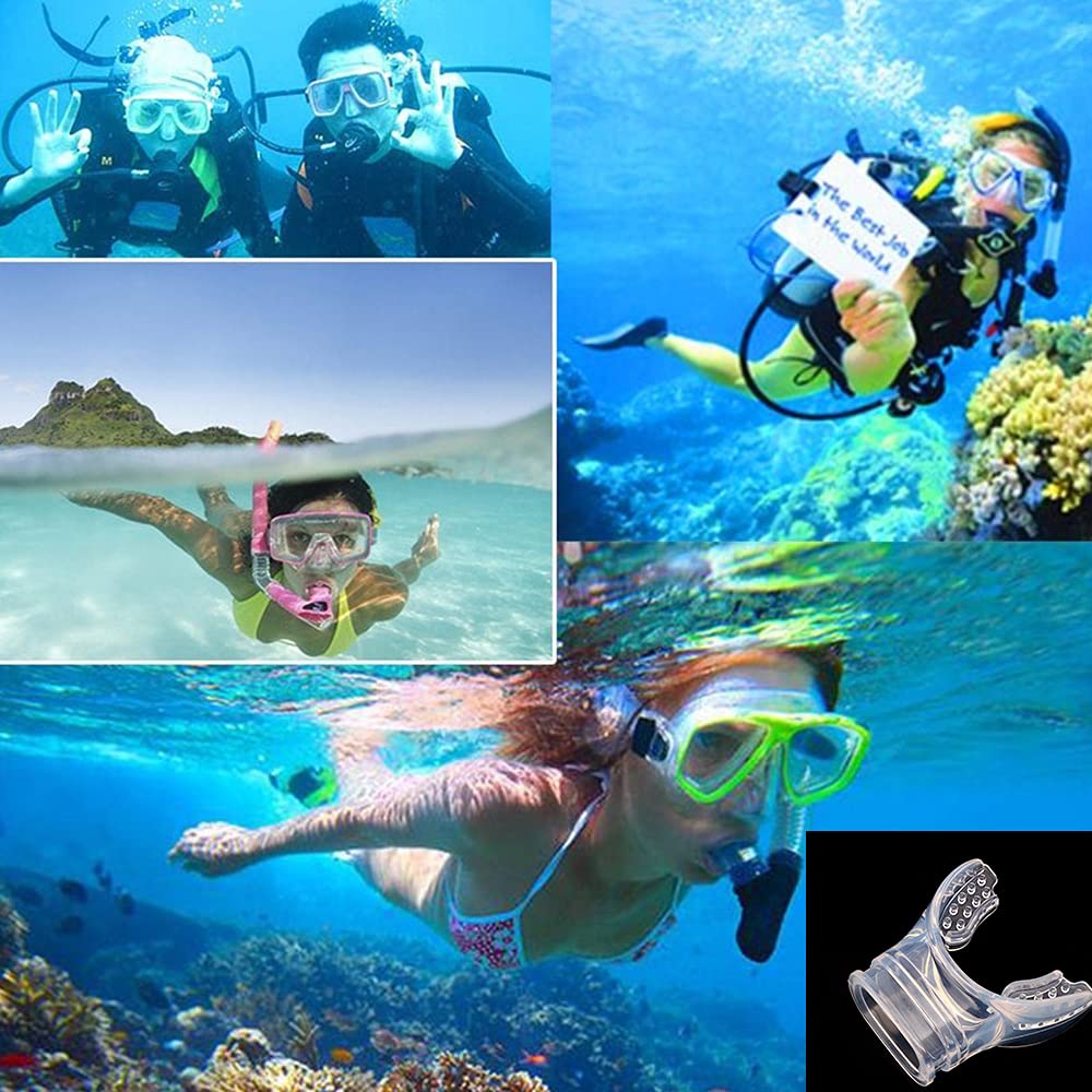 6 PCS Scuba Diving Regulator Mouthpiece Transparent Silicone Snorkel Mouthpiece Soft Comfortable Spare Replacement Fits Most Standard Regulators Scuba Diving Accessories