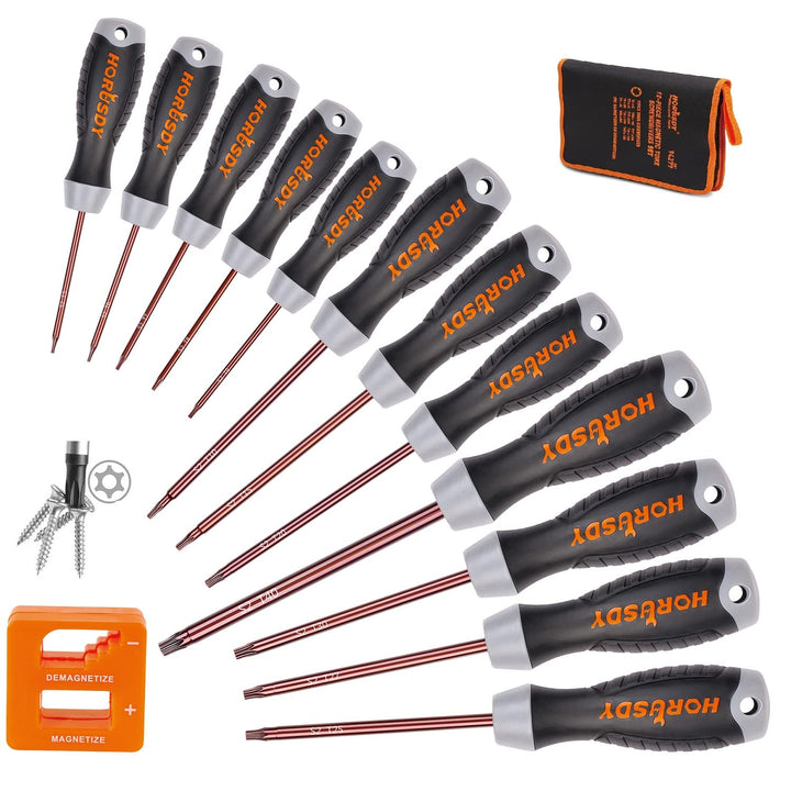 13-Piece Magnetic Torx Screwdrivers Set, S2 Steel T5 - T40 Star Screwdrivers Set