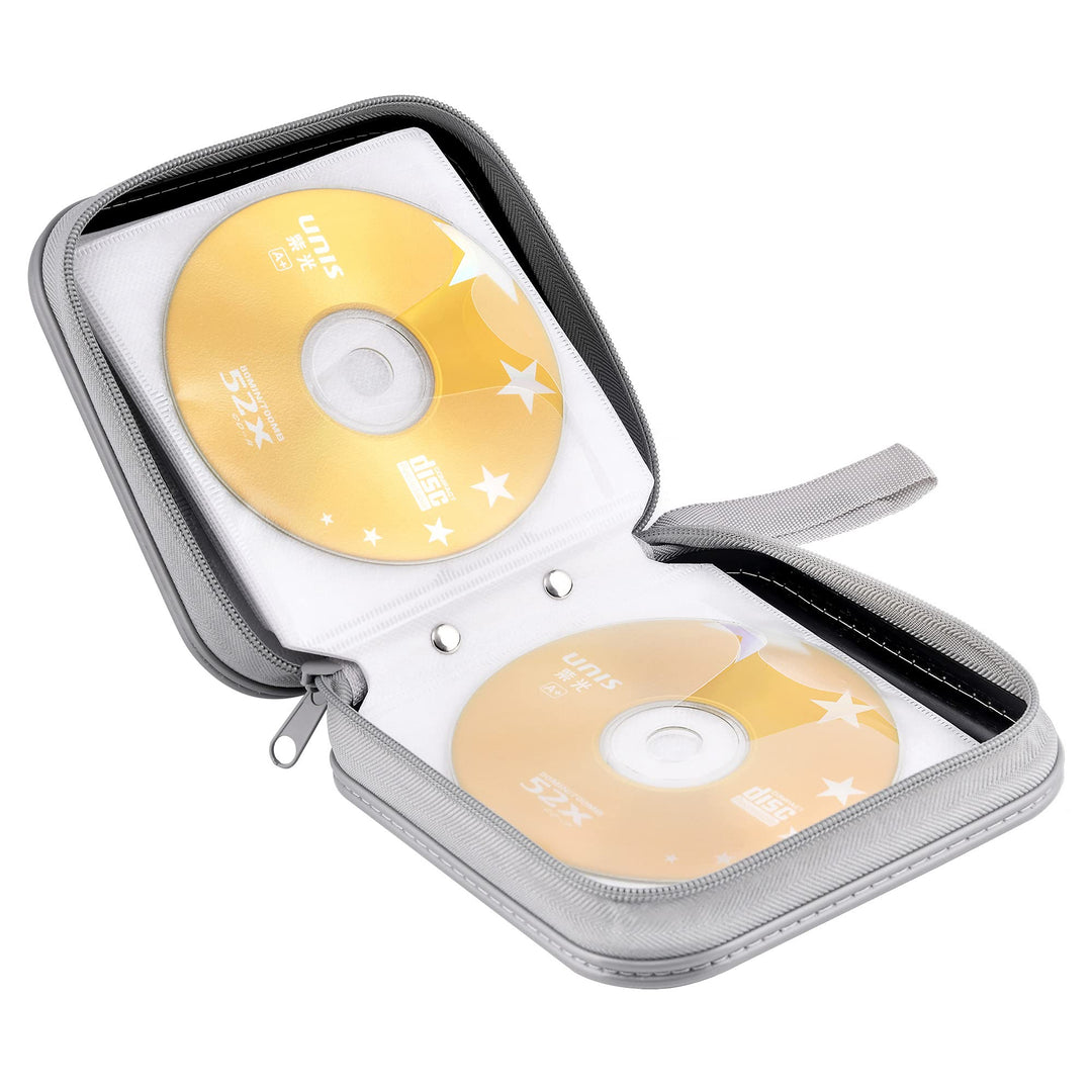 CD Case, DVDs Wallet Holder, CD/DVD Case Wallet 40 Discs Heavy Duty Bag Binder Storage Booklet Album (Black)