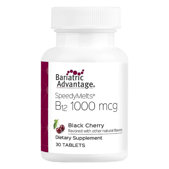 Bariatric Advantage B-12 Speedy Melts, Vitamin B12 1000 mcg Supplement, Fast Melting with 200 mcg of Folic Acid for Nutritional Support - Black Cherry, 30 Count