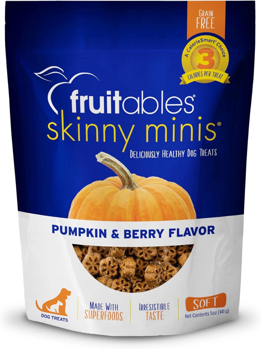 Skinny Mini Dog Treats – Healthy Soft Dog Treats – Training Treats – Pumpkin & Berry Flavor – 5 Ounces