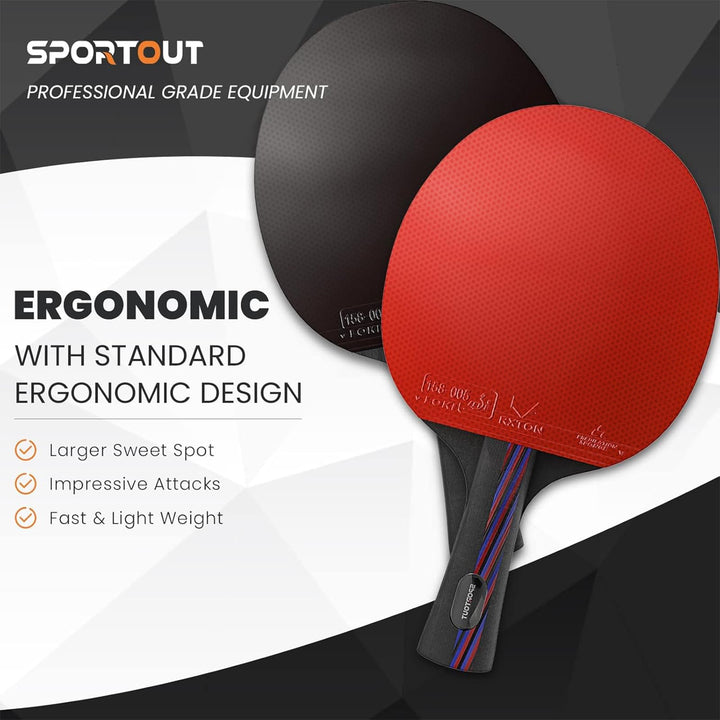 Ping Pong Paddle,Professional Table Tennis Paddles with Case, Table Tennis Racket for Advanced Training and Tournament