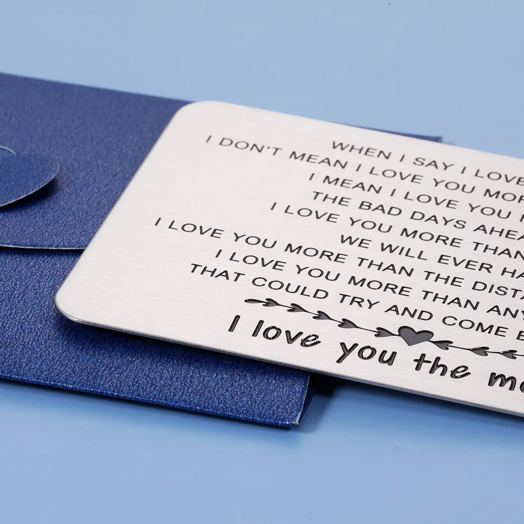 Christmas Gift for Women Stocking Stuffers for Men for Him Boyfriend Husband Gifts for Birthday from Girlfriend Wife Mini Love Note Anniversary Wedding Gifts For Groom Bride Wallet Card Insert Gifts