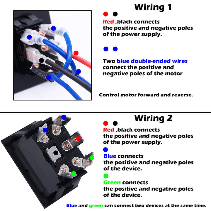TWTADE 2 Pcs Momentary Polarity Reverse Rocker Toggle S