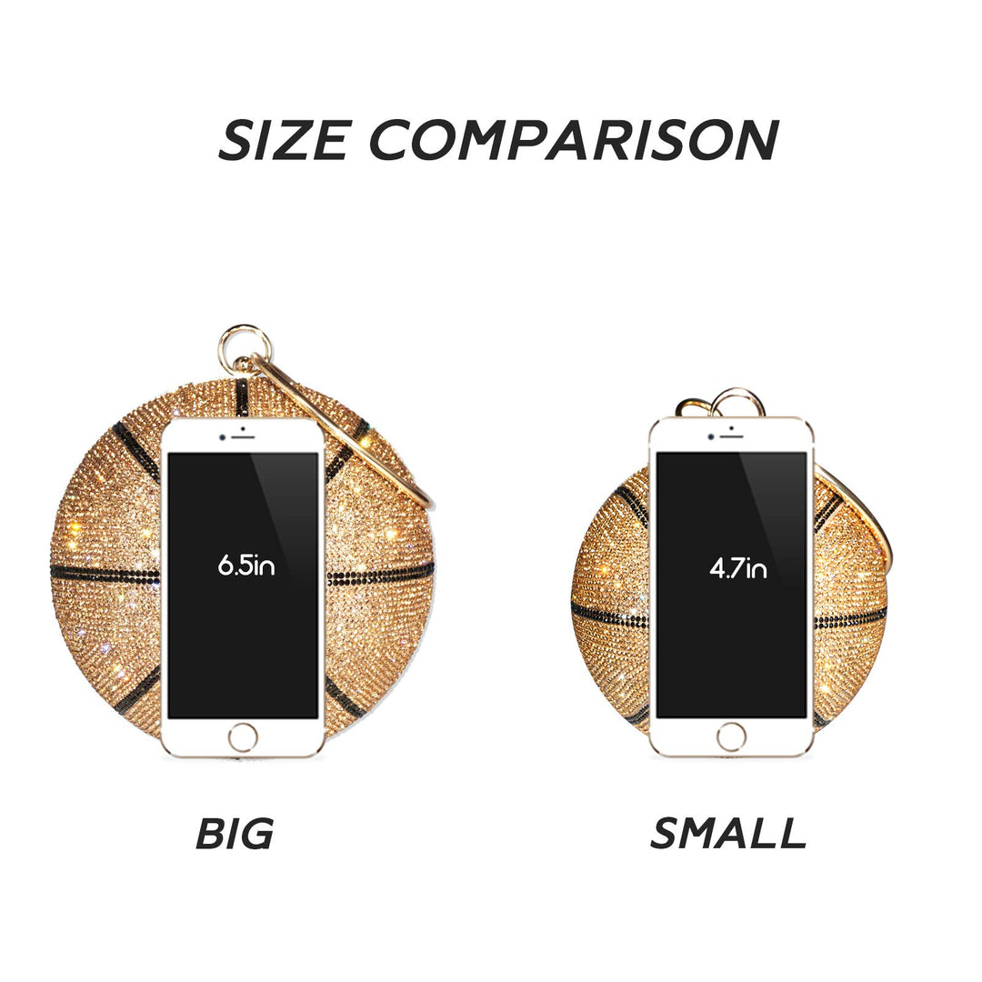 Rhinestone Basketball Round Bag Purse And Handbags for Women Gold Clutch Evening Hand Bags Party Wedding Ball Cool Purses Diamond Clutch Purses