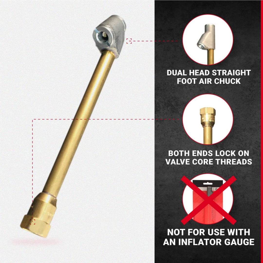 Dual-Head Air Chuck, 1/4 FNPT, Tire Air Chuck for Tire Inflator Gauge and Air Compressor, S-690