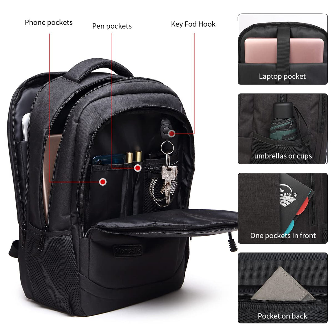 Travel Laptop Backpack Anti Theft Backpacks with USB Charging Port, Travel Backpacks Business Work Bag 15.6 Inch College Computer Bag for Men Women, Grey