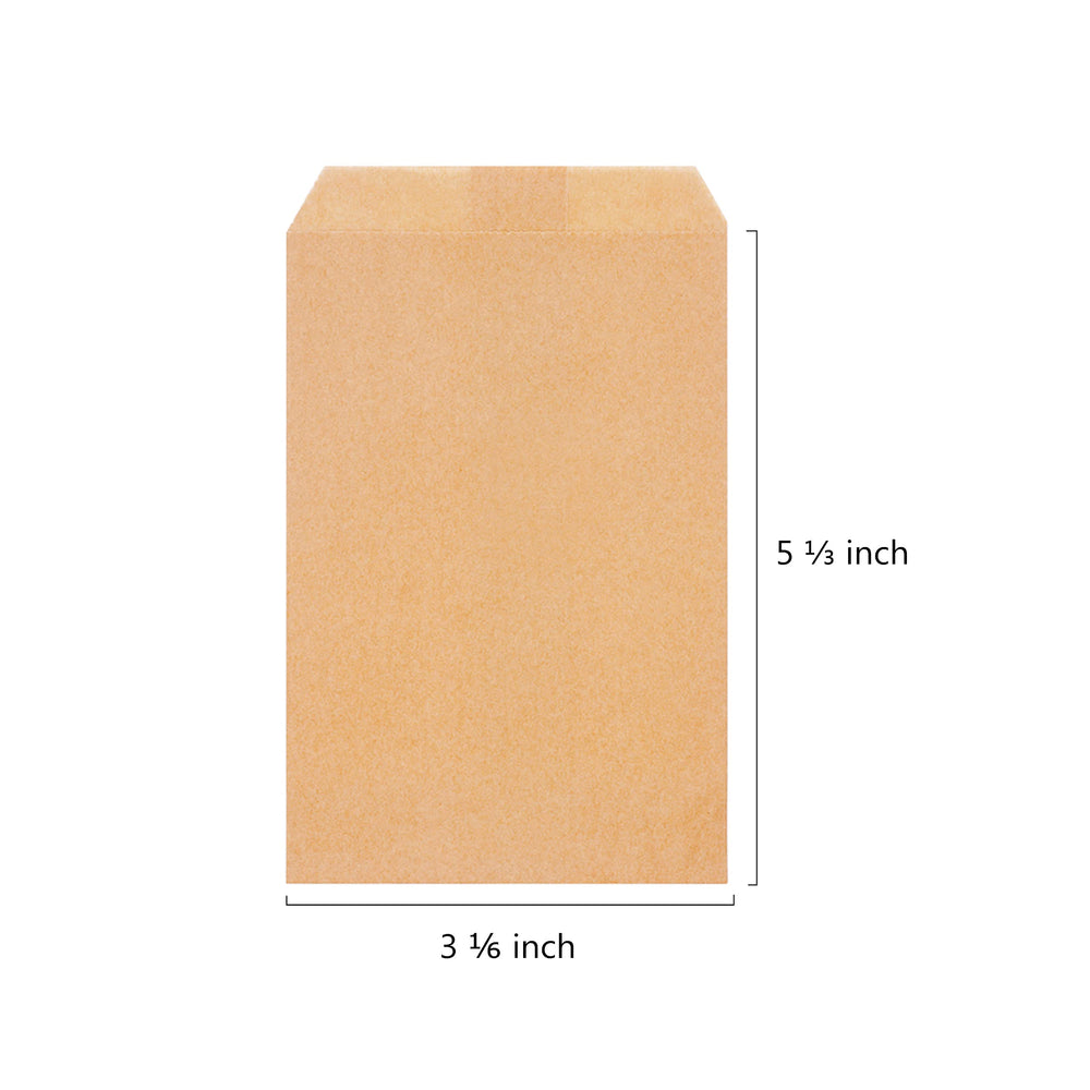 Brown Small Flat Kraft Paper Bags 3x5 for Bakery Cookie