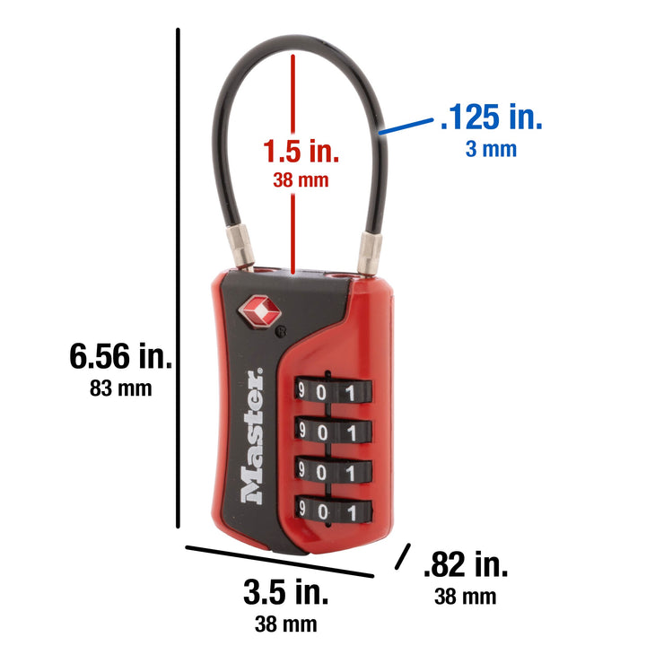 4697D Set Your Own Combination TSA Approved Luggage Lock, 1 Pack, Colors may vary