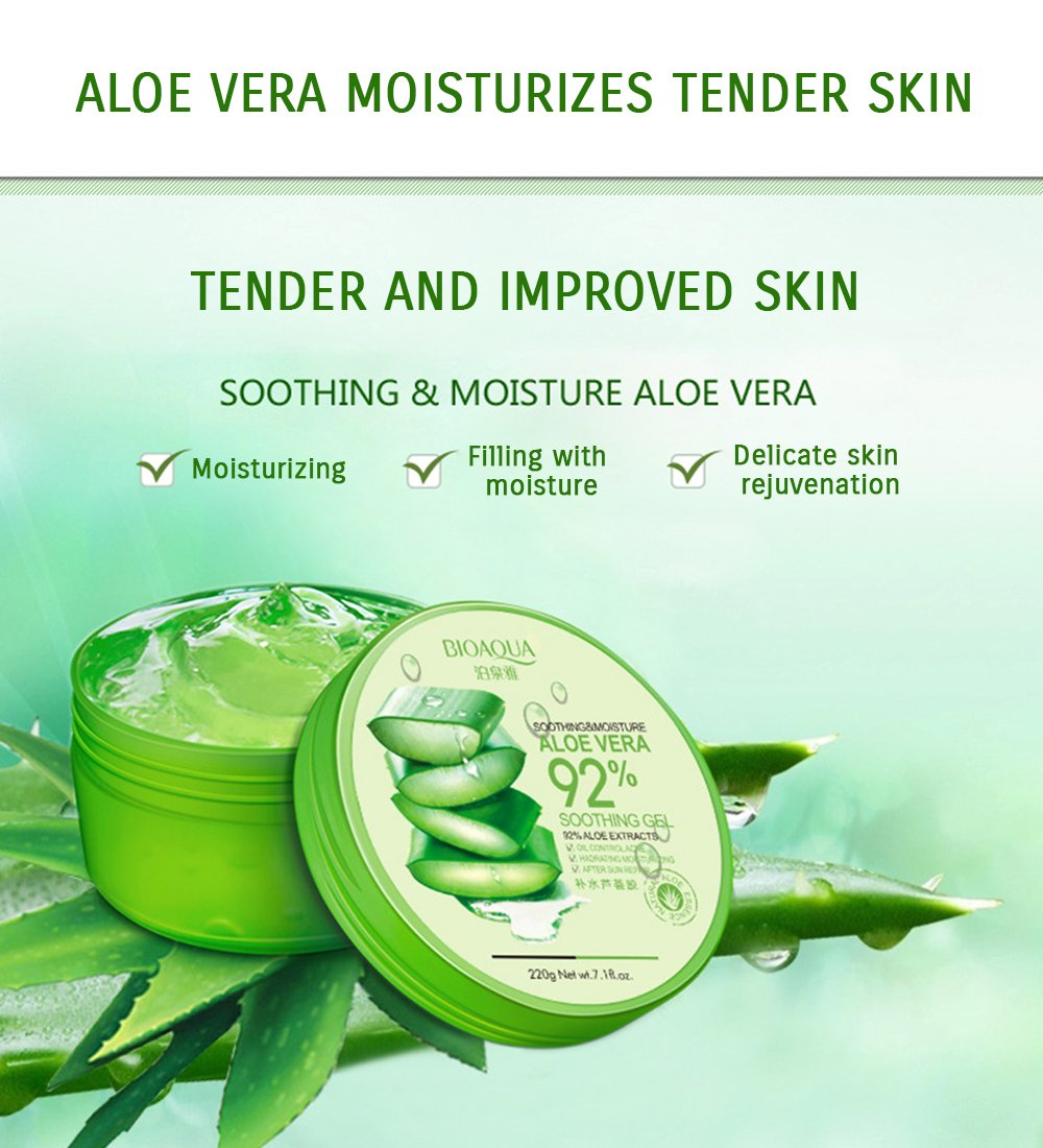 92% Aloe Vera Extracts Hydrating Acne Spot Removing Face Night Cream Replenishiment Soothing Long-lasting Gel 220g