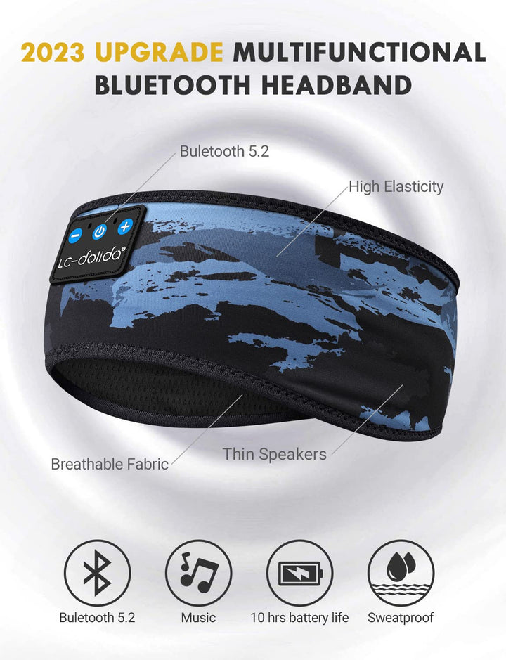 LC-dolida Sleep Headphones Bluetooth Headband Music Wir
