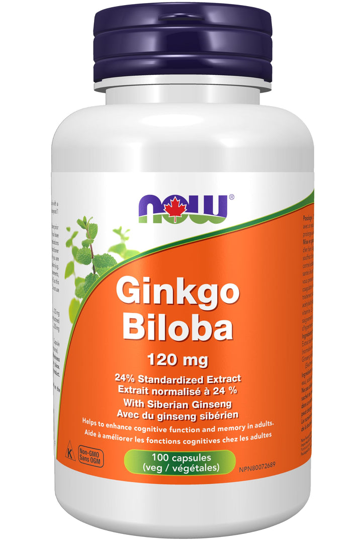 NOW Foods Supplements, Ginkgo Biloba 120 mg, Double Str