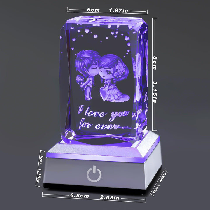 3D Sweetheart Crystal Multicolor Nightlight I Love You Decolamp,Christmas Gifts for Wife Her Girlfriend Mom,Unique Thanksgiving Valentines Anniversary Birthday Presents Ideas