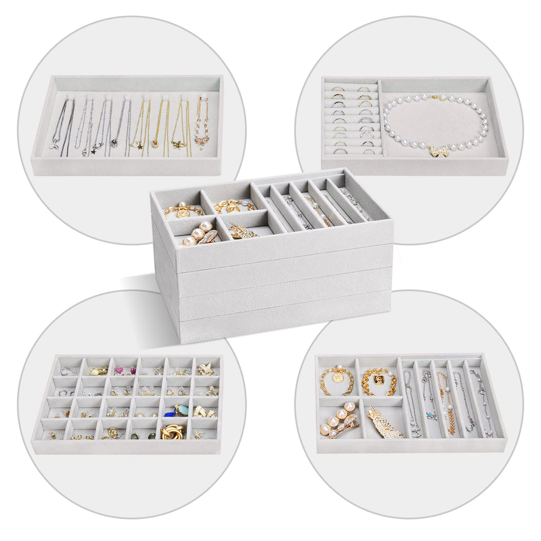 ProCase Stackable Jewelry Organizer Trays for Drawers, 