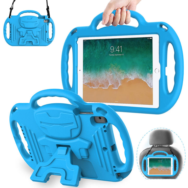 Kids Case for 9.7 iPad 6th Generation Kids Case, iPad 5th Generation Case, iPad Air 2 Case - with Shoulder Strap, Shockproof Handle Stand Cover for iPad 9.7 2017(5th Gen) 2018 (6th Gen)-Blue
