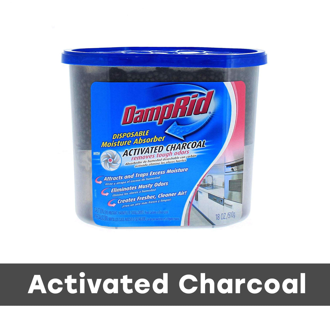 DampRid Fragrance Free Disposable Moisture Absorber with Activated Charcoal - 18oz; Moisture Absorber &amp; Odor Remover