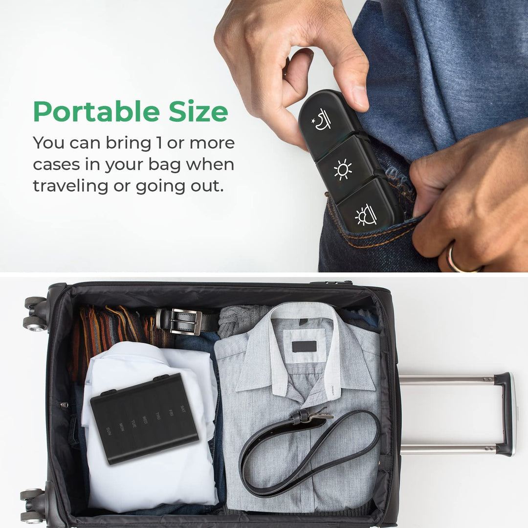 Weekly Pill Organizer 3 Times a Day, PULIV Portable Tra