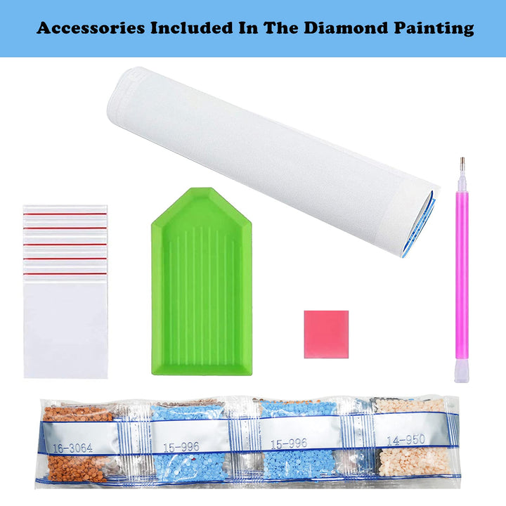 Snow Castle Christmas Diamond Painting for Adults Kids Beginners,5D Full Round Drill Mickey Diamond Arts Craft for Home Wall Holiday Favorite Decoration