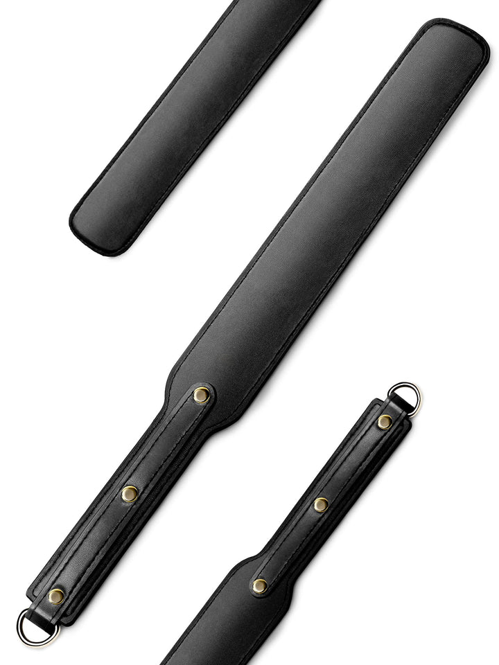 Ueemph 18 inch Riding Crop,Black Leather Paddle,Super Durable Rug Paddles,Equestrian Crops(Black)