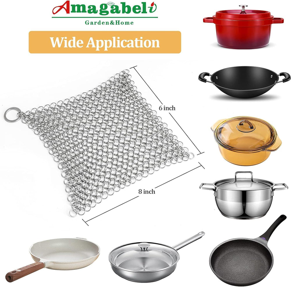 Amagabeli 8x6 Stainless Steel Cast Iron Cleaner 316 Cha