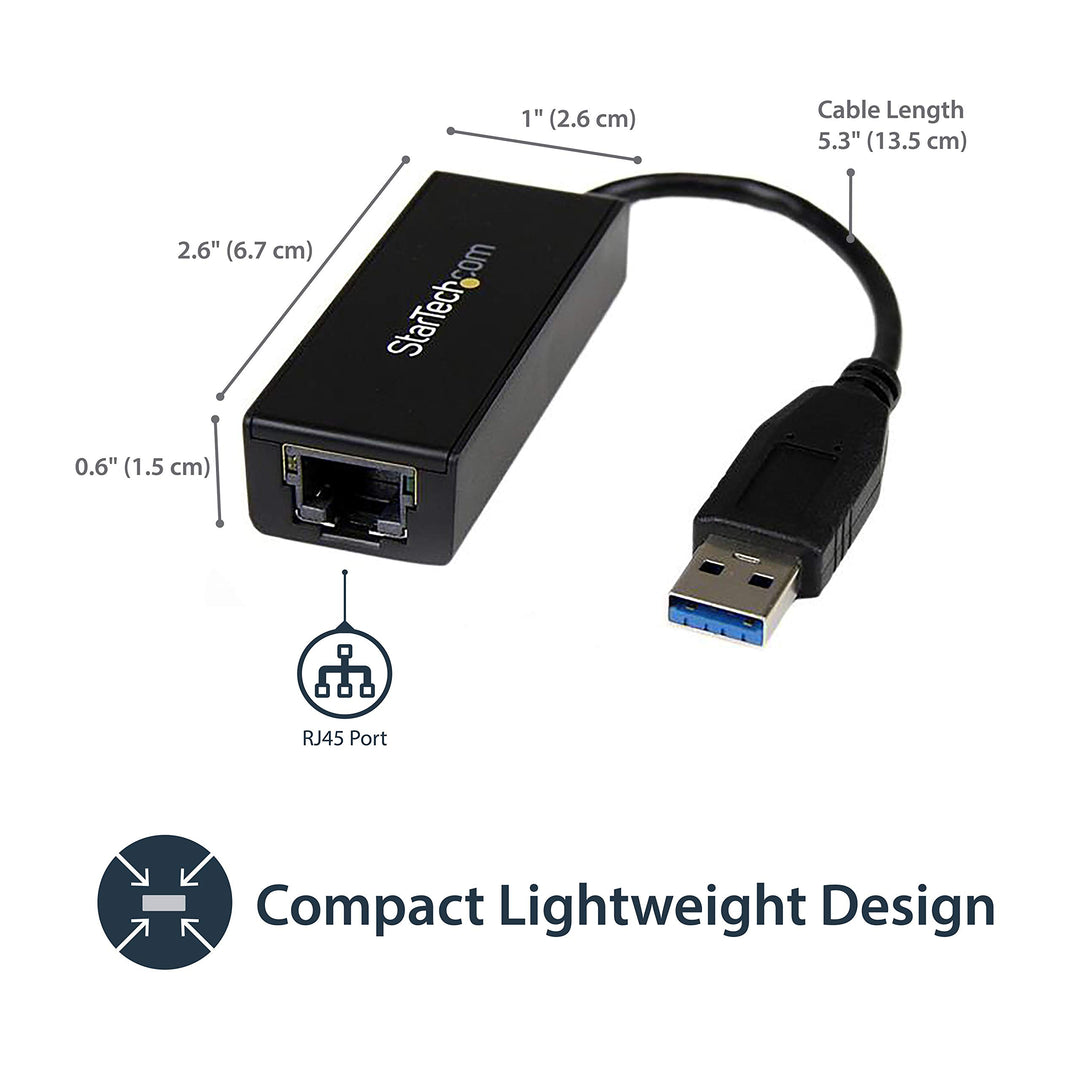 USB to Ethernet Adapter, USB 3.0 to 10/100/1000 Gigabit Ethernet LAN Adapter, USB to RJ45 Adapter, TAA Compliant