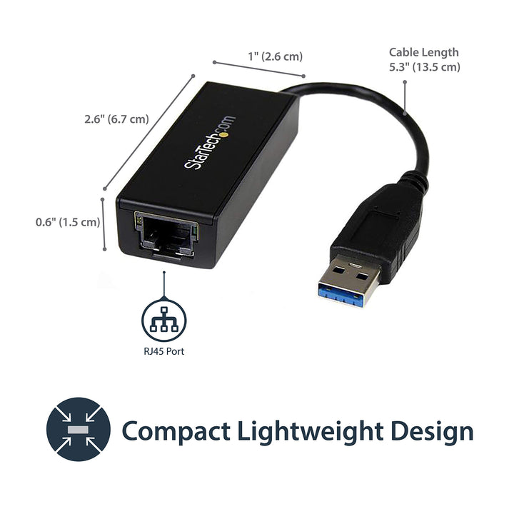USB to Ethernet Adapter, USB 3.0 to 10/100/1000 Gigabit Ethernet LAN Adapter, USB to RJ45 Adapter, TAA Compliant