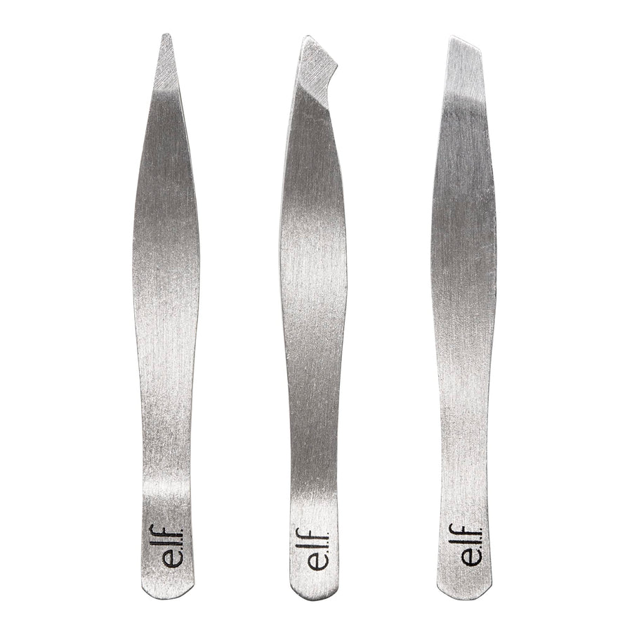 Tweezer Trio Kit, Three Mini Eyebrow Tweezers For Shaping, Defining & Grooming Brows, Great For Touchups On The Go, Vegan & Cruelty-Free