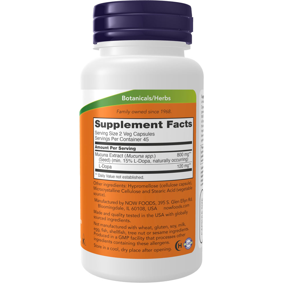 NOW Supplements, DOPA Mucuna, Standardized Mucuna Extra