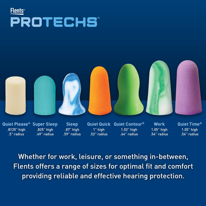 Flents Ear Plugs, 10 Pair with Case, Ear Plugs for Slee