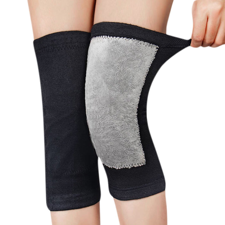 JUMISEE 1 Pair Cotton Compression Knee Sleeve for Men Women, Warm Fleece Lined Knee Brace Leg Support for Running Pain Management Arthritis Pain Relief Rheumatism