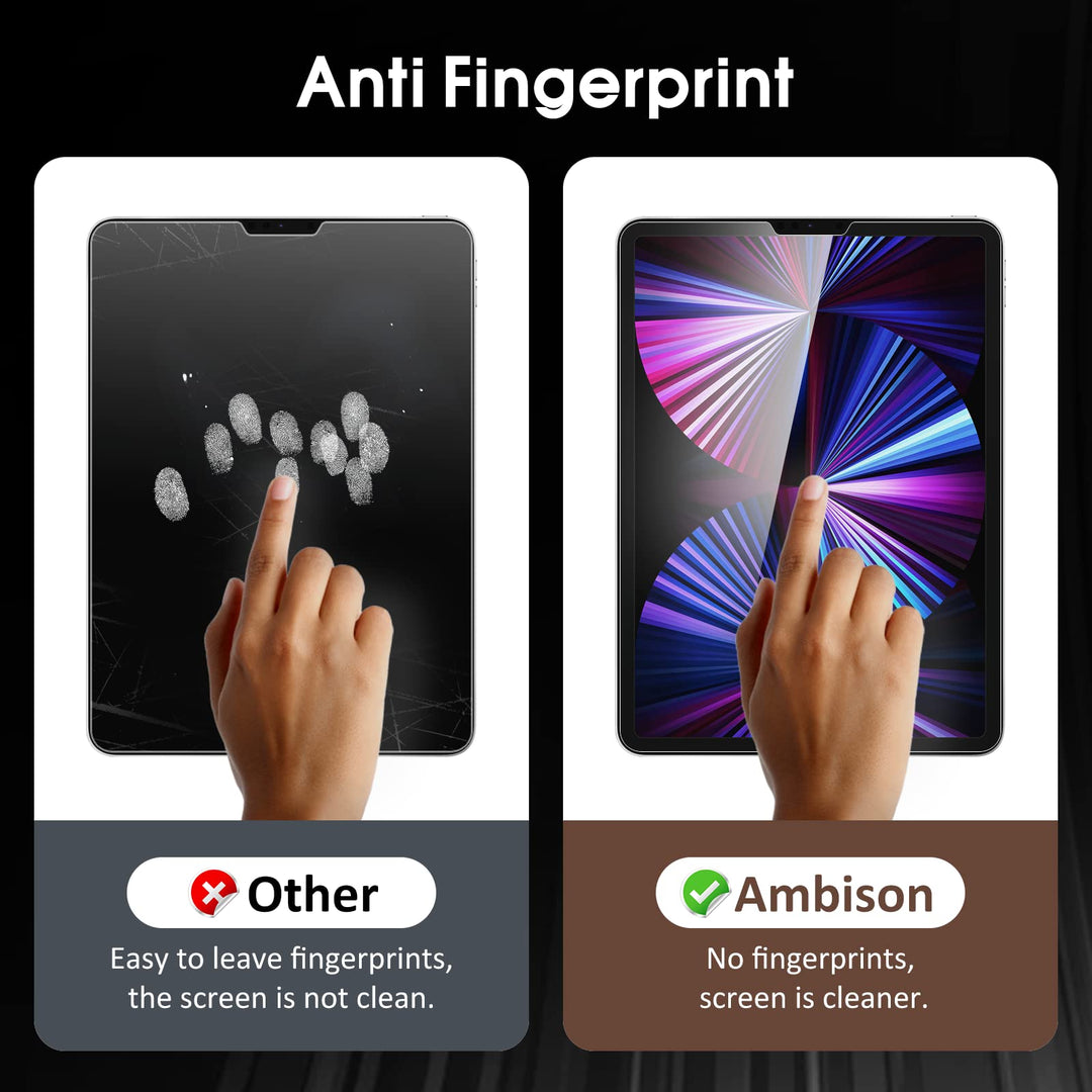 [2 Pack Matte Glass Screen Protector Compatible with iPad Pro 11 2021, Anti-Glare &amp; Fingerprints/Tempered Glass/Bubble Free