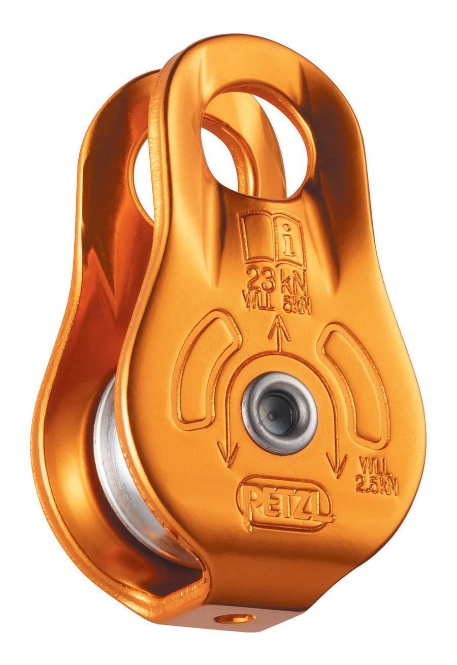 FIXE Pulley - Versatile Compact Pulley with Fixed Side Plates for Hauling and Rigging - Yellow
