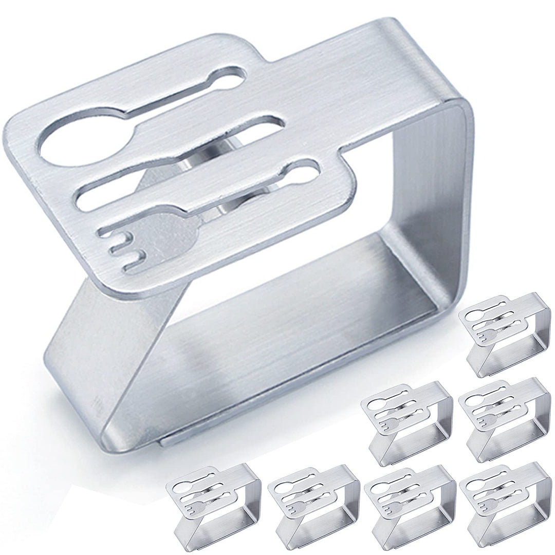 Tablecloth Clips for Outdoor Dining Table 8 pcs Picnic Tables Clips Thickened Strong Stainless Steel,Table Cloth Clips Holders Ideal for Outdoor and Indoor,Home,Restaurant, Party (Tableware)