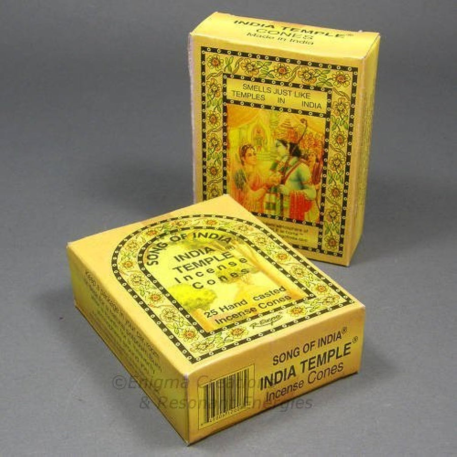 - India Temple Incense Cones (2 Pack). 25 Cones in Each Package = 50 Cones Total.