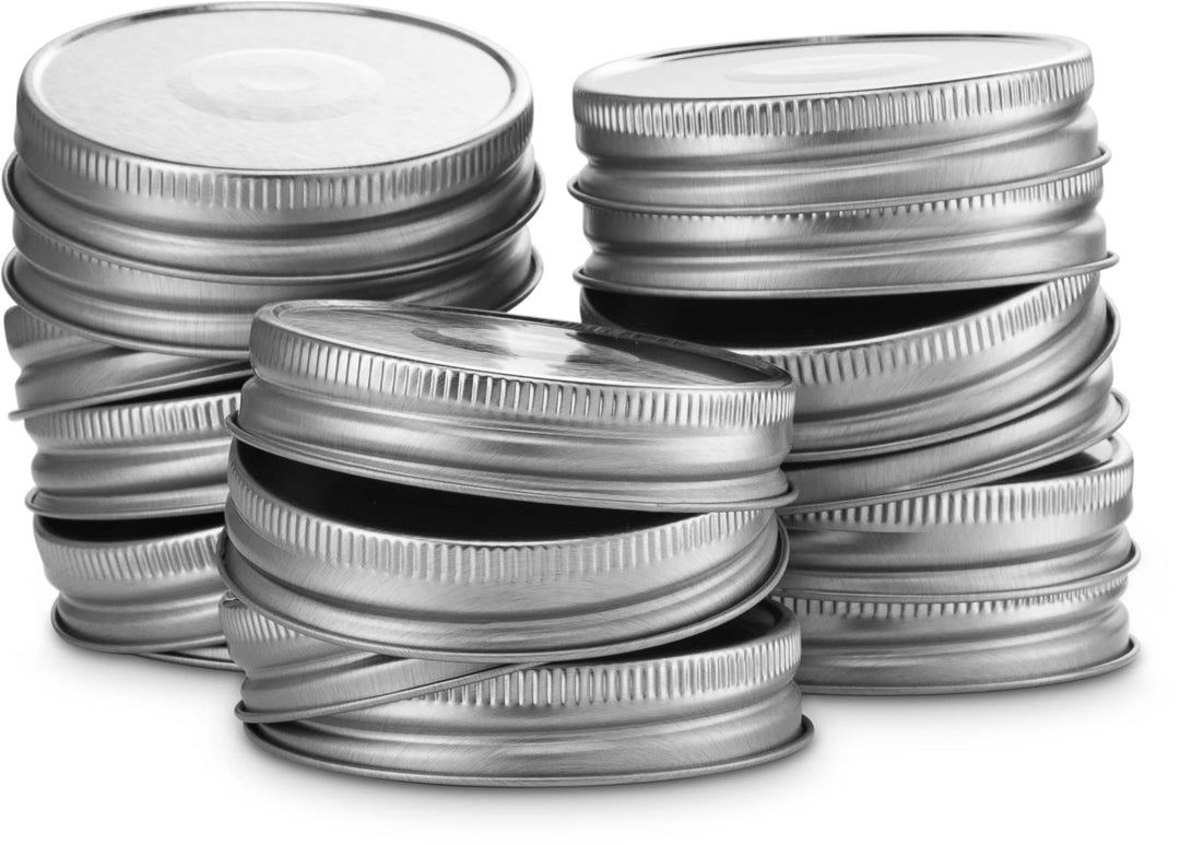 Chrismas Mason Jar Lids, Kook Lids, Regular Mouth, for Standard Mouth Mason Jars, Leak Free, Airtight Silicone Seal, Made in USA, Set of 16, (Silver)