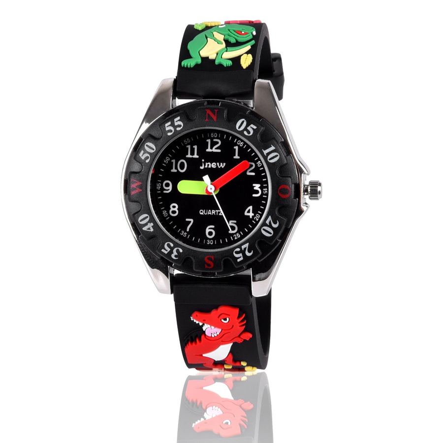 Kids Waterproof Watch, 3D Lovely Cartoon Watch for Girl and Boy-The Best Gift, Black Dragon, Japanese