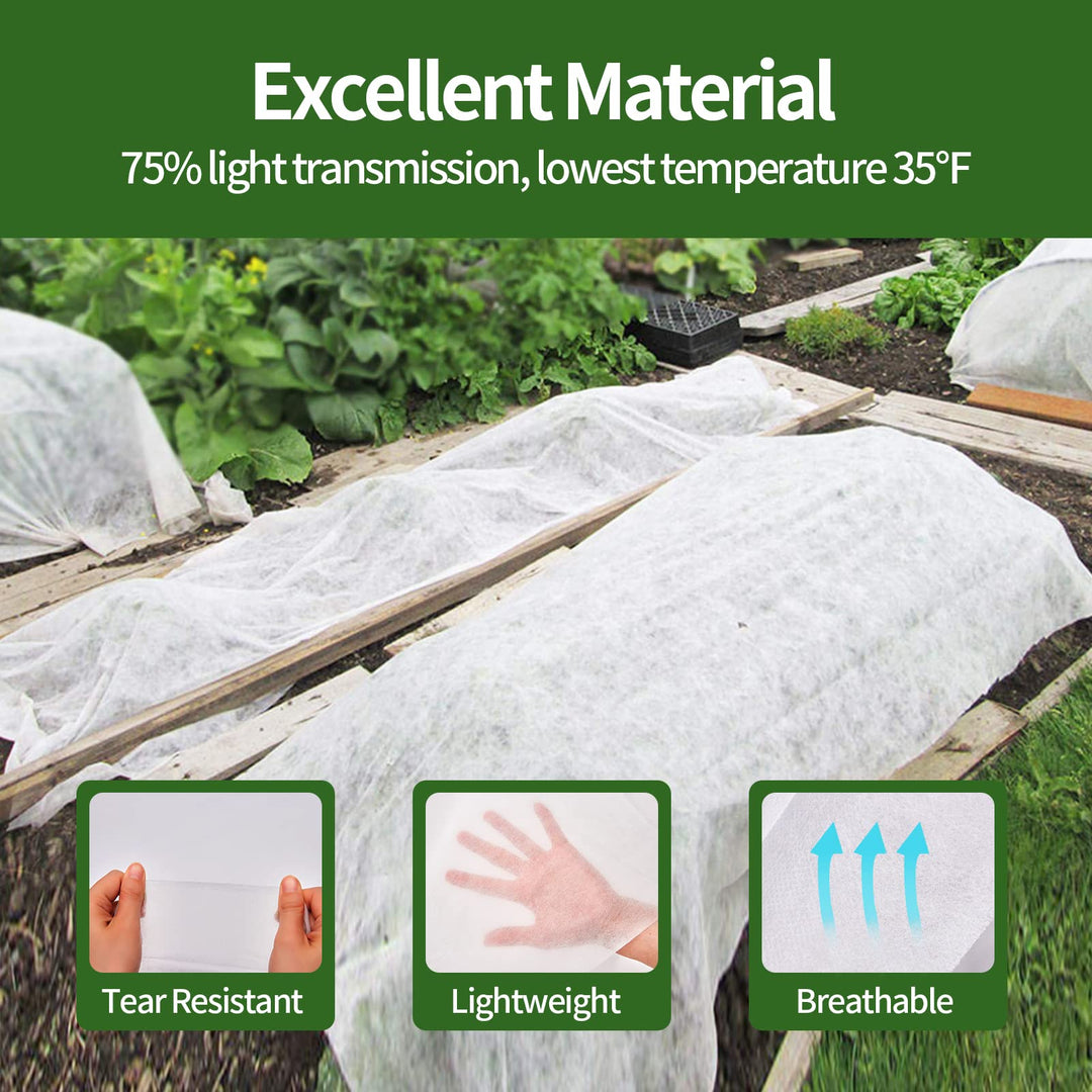10Ft x 30Ft Plant Covers Freeze Protection, Reusable Frost Cover Plants Blanket for Winter, Floating Row Fabric Cover for Vegetables, Insect Protection, Sunscreen, Season Extension, 0.74oz/yd²