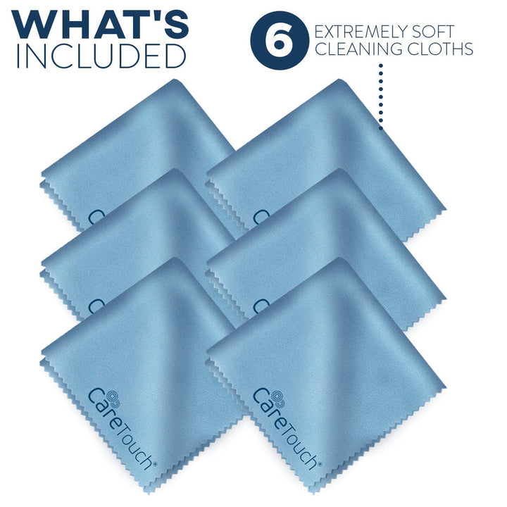 Care Touch Eyeglass Cleaning Cloth - 6 Pack of Microfib