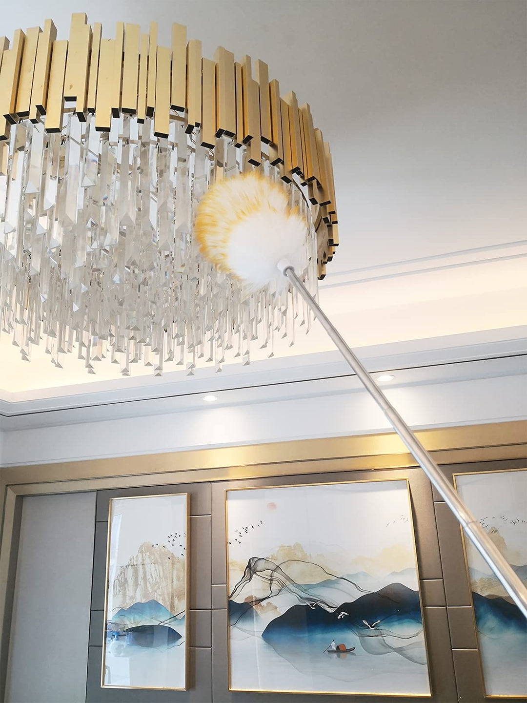 MKUN Lambs Wool Feather Duster extendable Stainless Ste