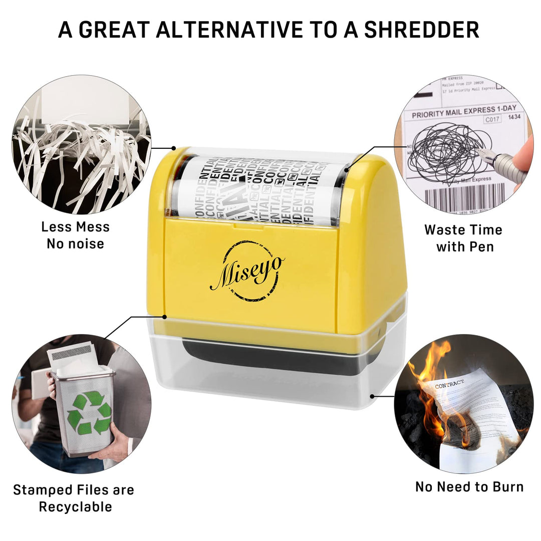 Miseyo Wide Roller Stamp Identity Theft Stamp 1.5 Inch 