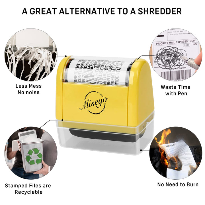 Miseyo Wide Roller Stamp Identity Theft Stamp 1.5 Inch 
