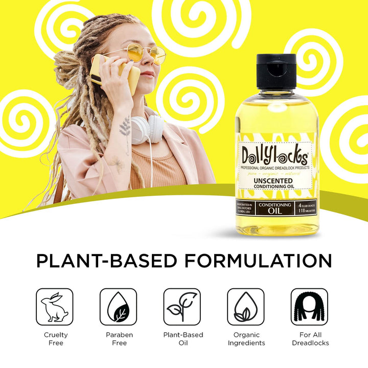 4oz Unscented Dreadlock Conditioning Oil Professional Organic Dreadlock Products