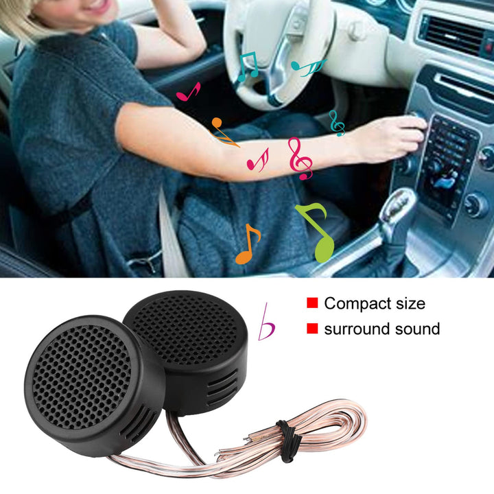 Car Tweeter, Black 12V 500W Mini Car Speaker Audio Tweeter 200mm 98dB Loudspeaker Automobile Speaker