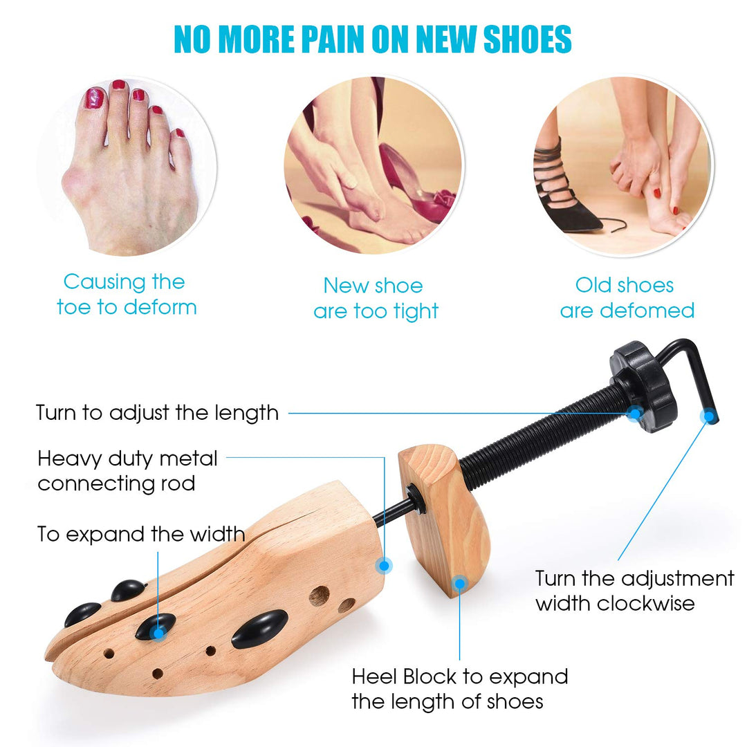 Premium Professional 2-Way Shoe Stretcher for Women and Men (One Pair Medium)